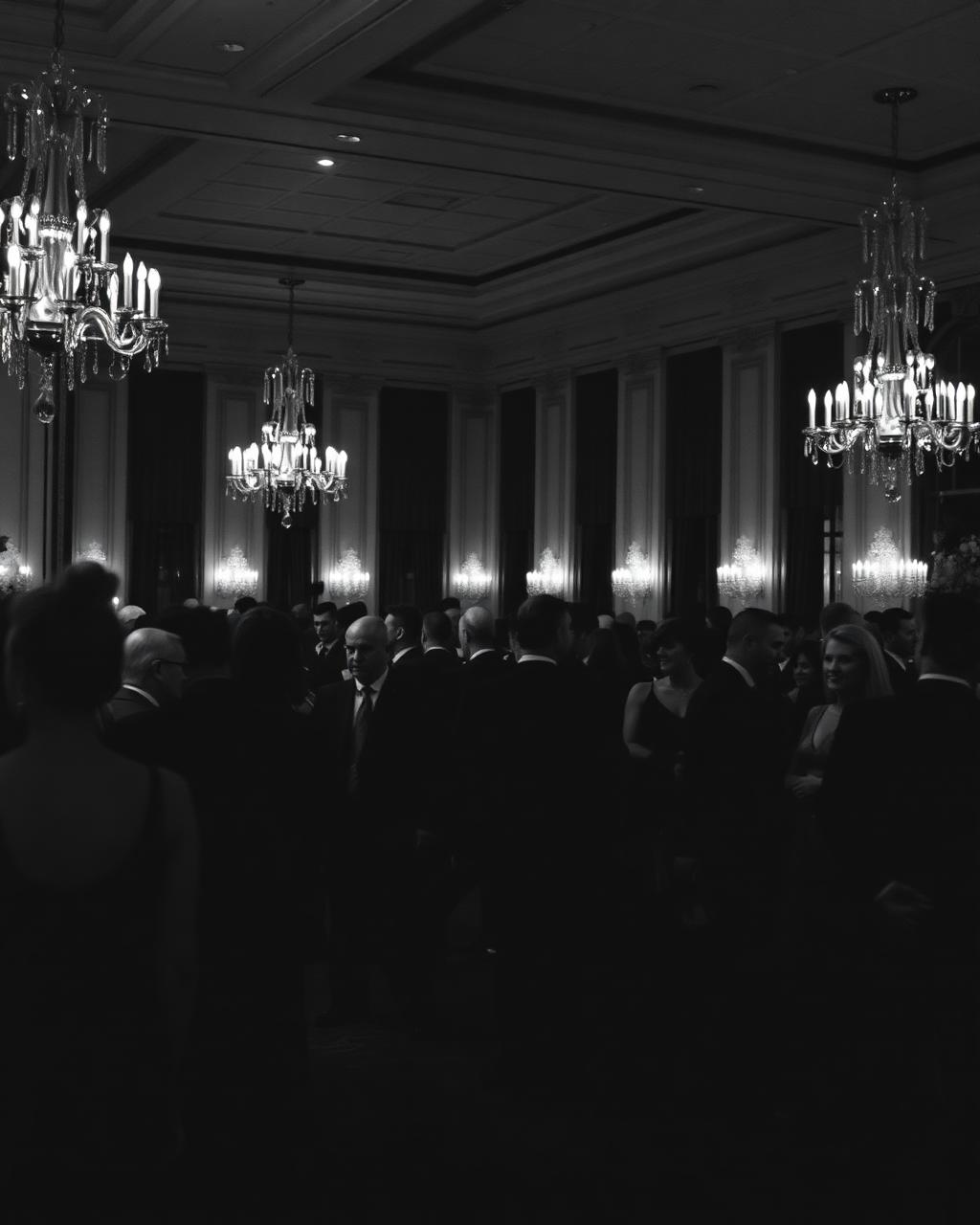Soirée de gala élégante en noir et blanc